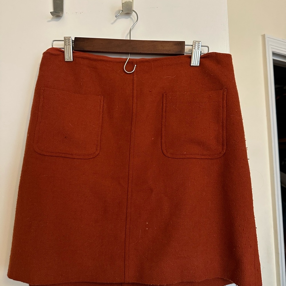 Madewell Rust Orange Mini A-Line Skirt with Front Pockets